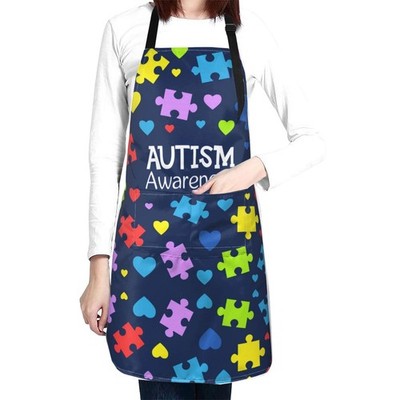 ASYG Autism Aprons Adjustable with 2 Pockets Autism Awareness Unisex Apron fo...