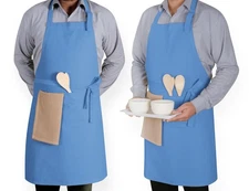 2 Pack 100% Cotton Adjustable Kitchen Apron with Pockets for Cooking Baking