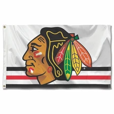 Chicago Blackhawks White Flag Large 3x5