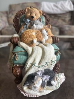 Bear & Cat Kittens “MY FAVORITE THINGS” Music Box San Francisco Music Box Co