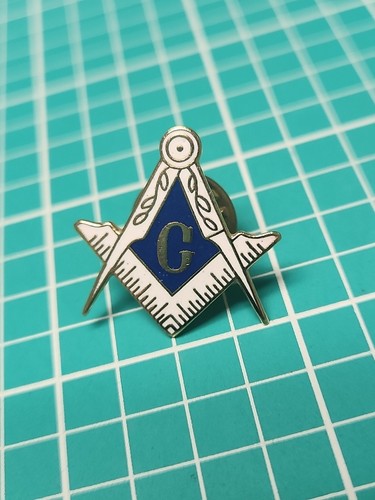 Vtg Masonic Freemason Square And Compass Gold Tone Lapel Pin