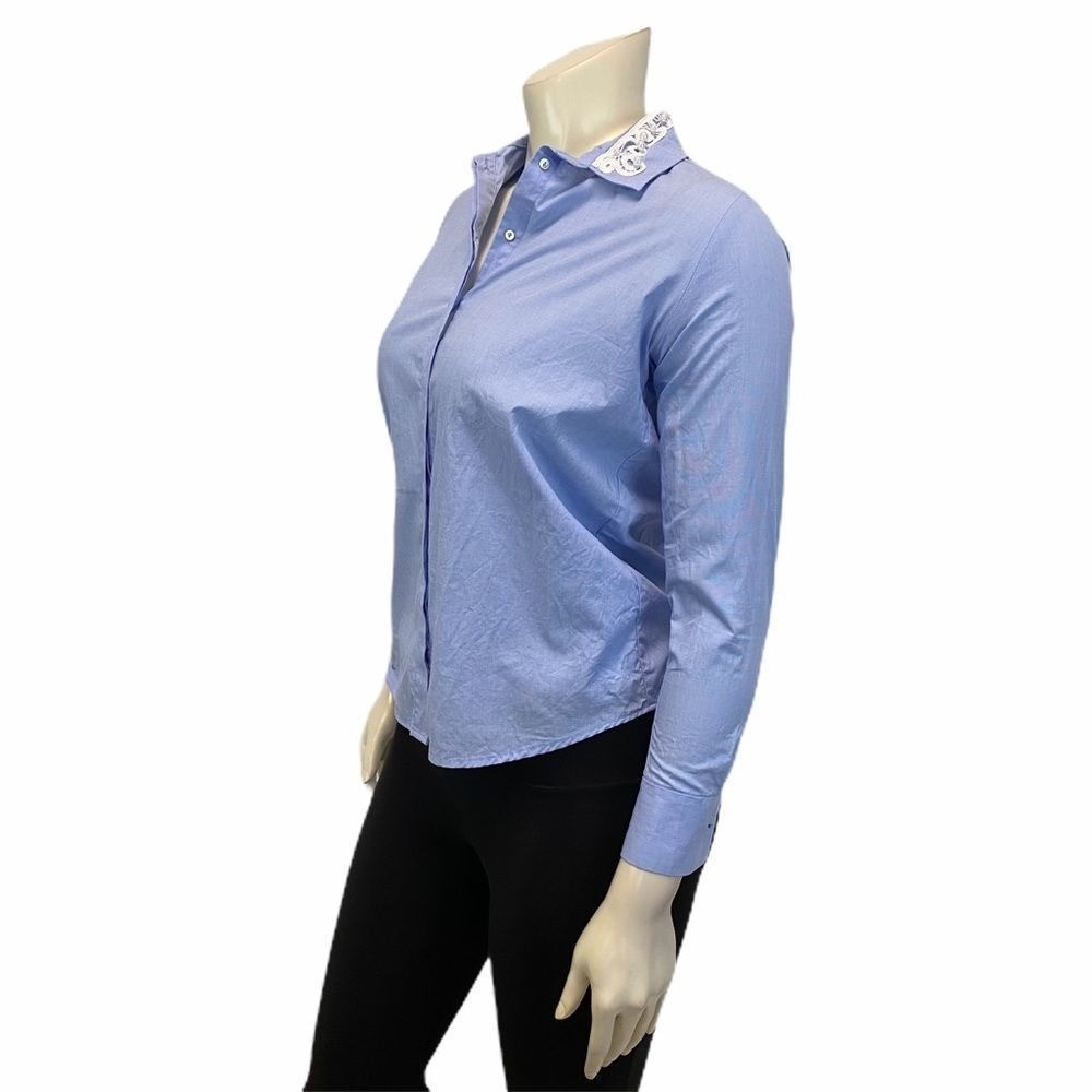 ZARA BASIC COLLECTION Light Blue Button Down Shir… - image 2