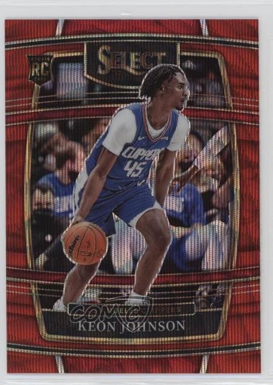 2021-22 Panini Select Concourse Red Wave Prizm Keon Johnson #40 0wx2