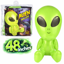 48" Green Galactic Alien Inflatable   Big Head UFO Pool Party Halloween Blow Up