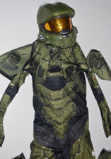 Halo MASTER CHIEF Children  s Kids HALLOWEEN Costume Jumpsuit Mask L 10/12