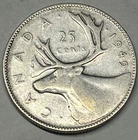 1949 Canada Silver Quarter 25¢. Very Crisp Clear Example !