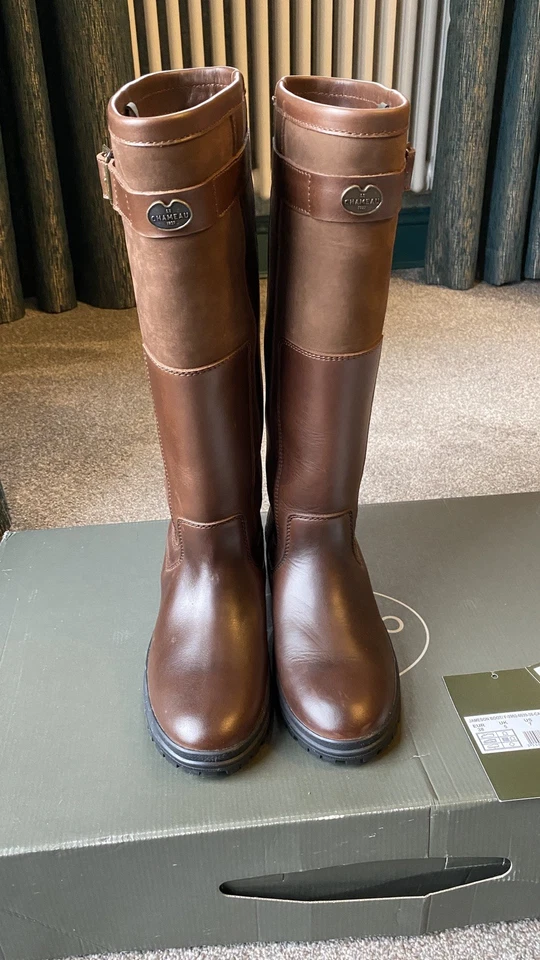 Botas ecuestres/de campo Le Chameau Jameson de cuero para dama talla 5/38 nuevas/sin usar  - Imagen 4 de 4