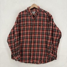 Carhartt Flannel Shirt Mens 2XL Red Plaid Regular Fit Button Up Workwear Rugged