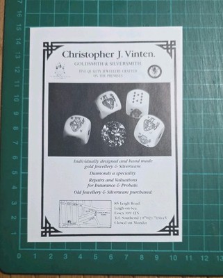 Christopher J Vinten Goldsmith Leigh-on-Sea Essex - 1991 kleine Anzeige