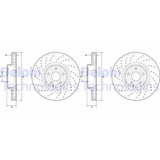 2X DELPHI BREMSSCHEIBEN 342mm BELÜFTET VORNE PASSEND FÜR MERCEDES-BENZ SL |