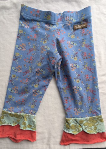 Matilda Jane Size 4 Tiered Floral Garden Leggings Blue Floral - Picture 2 of 8