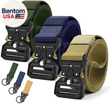 Tactical Belt for Men, 3Pack Military Nylon Web with Heavy Duty Quick Release Me