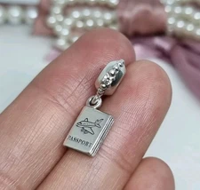 Genuine Pandora Adventure Awaits Airplane Passport Dangle Charm S925 ALE 💕 R21b