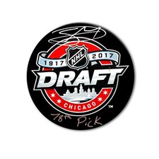 Stuart Skinner 2017 NHL Draft Hockey Puck Inscribed 78th Pick