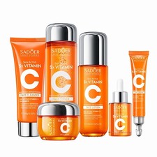 Vitamin C Skincare Set for Women  Teens - 6Pcs Travel Kit Orange