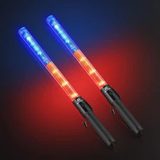 Roadhero 2 Pack 21 Inch Traffic Control Baton, Red and Blue LED Traffic Wand 