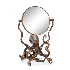 Octopus Vanity Mirror Aluminum, Glass & Brass Home Decorative Collectible