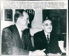 1964 Hubert Humphrey John Pastore Senator Wa Democratic Wirephoto 6x8