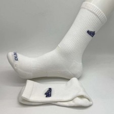 Nike Everyday Plus Cushioned Pure White Crew Socks L Blue Logo Dunk Low