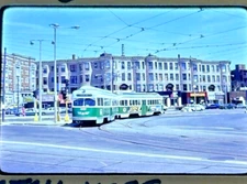 MBTA Transit Bus Boston Massachusetts near Beacon St Intersection c.1982 35mm