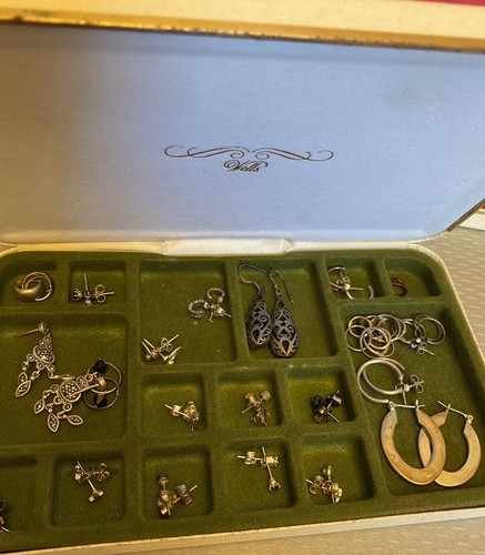 Lote de 50 pares de pendientes de joyero vintage aro colgante gota disfraz esterlina - Imagen 20 de 24