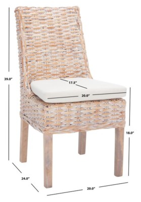 Safavieh SUNCOAST SIDE CHAIR W/ CUSHION, Reduced Price 2172740617 FOX6540A-SET2