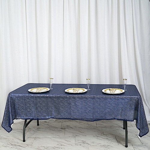 60" x 102" Sequin RECTANGULAR Tablecloth Dinner Wedding Linens Party Decorations - Picture 5 of 54
