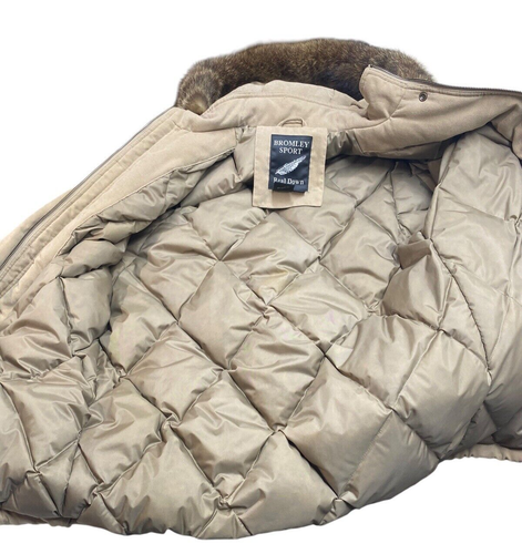 Women's Bromley Sport Down Coat with Raccoon Fur Trim Hood Size S Fits Like M/L - Picture 7 of 14