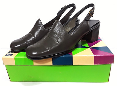 Vtg FANFARES Grey Dress Shoes in Box Womens Sz 8.5M Slingback Heels Pumps  BLISS | eBay