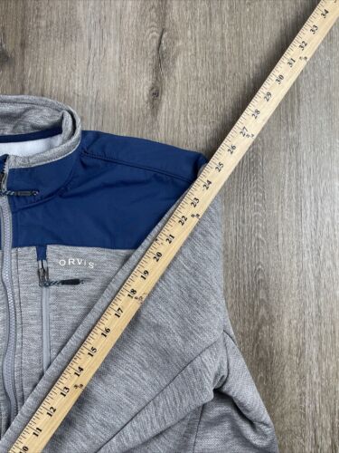 ORVIS Fishing Full Zip Jacket Men’s Large Heather Gray Blue Trim Fleece Lined - Picture 15 of 20