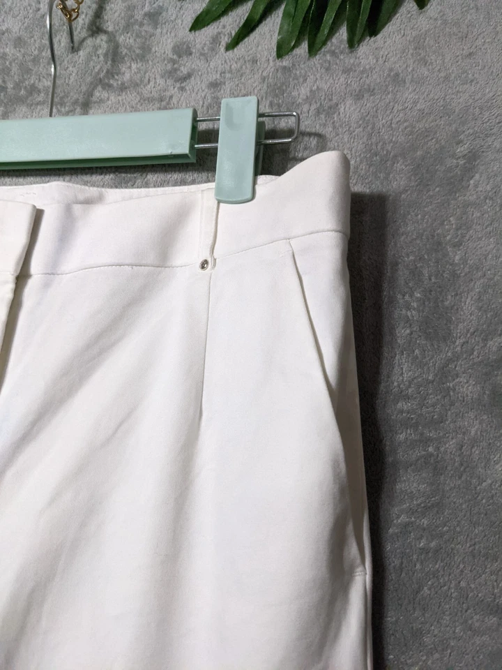 RACHEL ROY (талия 30») женщин повседневный офис брюки манжеты кромки твердого хлопка белый - Изображение 3 из 4