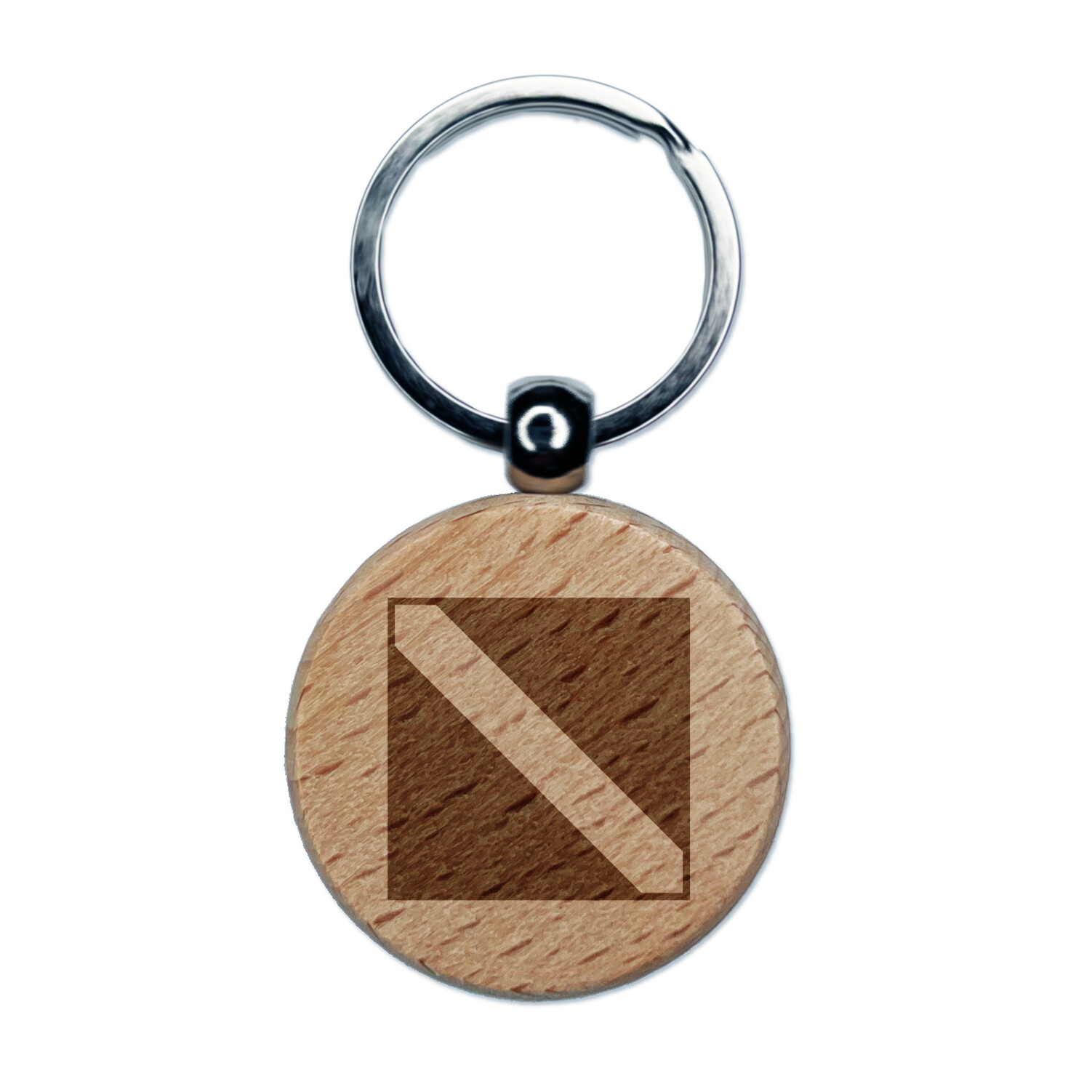 Diver Down Scuba Diving Flag Engraved Wood Round Keychain Tag Charm