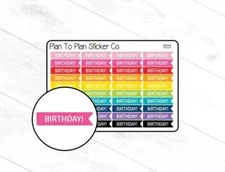 1701~~Birthday Flags Planner Stickers