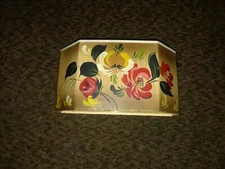 Nashco Hand Painted Metal Toleware Storage/Planter w/hangers 10"long 6" high 4"w