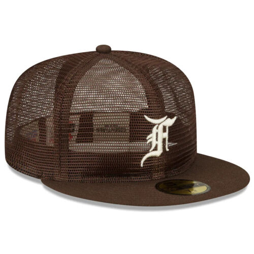 New Era x Fear of God Hat Men’s Size 7 1/2 Brown 59FIFTY Mesh Fitted Cap NEW - 第 3/5 張圖片