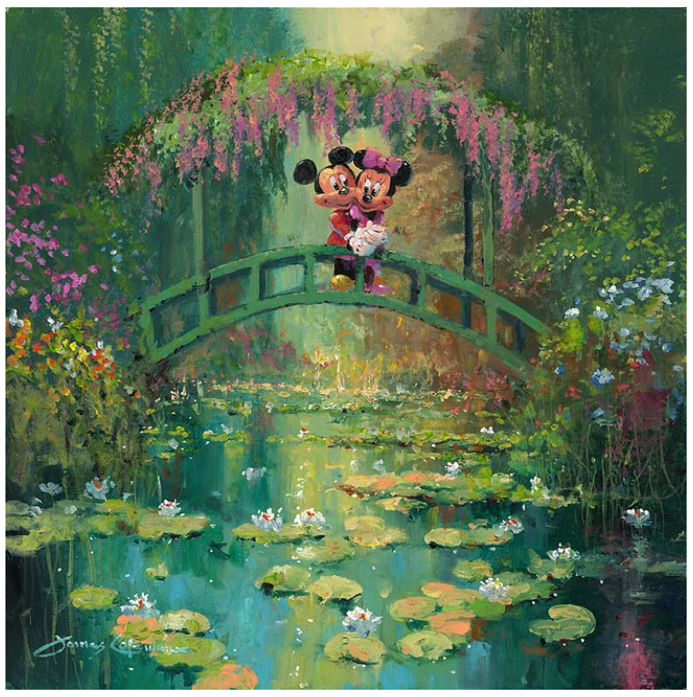 Disney Fine Art Limited Edition Canvas Mickey+Minnie At Giverny
