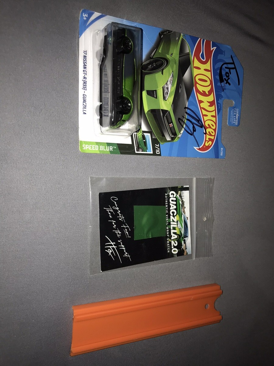 Tanner Fox Signed Guaczilla GTR Hot Wheel With Vinyl Wrap And Hot