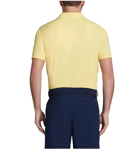 Рубашка для гольфа мужская IZOD 2XL с коротким рукавом защита от ультрафиолета солнца эластичная поло желтая - Изображение 4 из 4