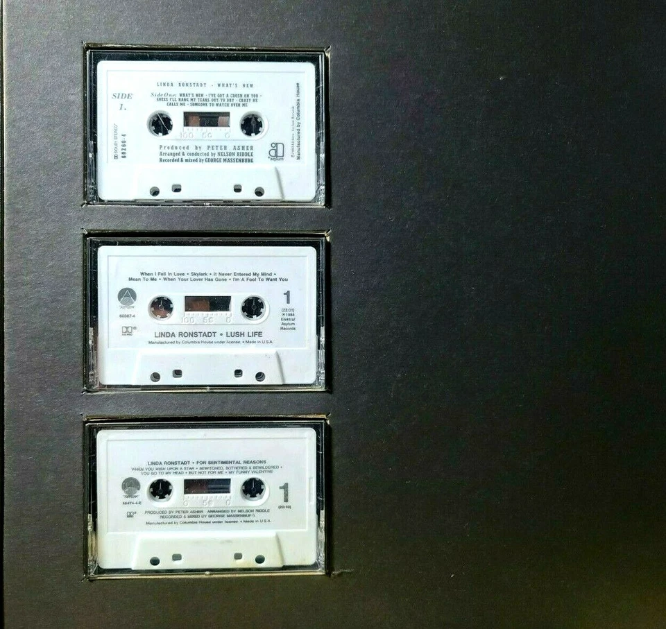 LINDA RONSTADT NELSON RIDDLE 'ROUND MIDNIGHT 3 CASSETTE BOX SET (9 E-4 60489)i - Image 3 of 3