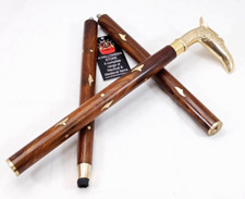 Exclusive Wooden Walking Stick Eagle Head Handle Victorian Style Solid Cane Gift