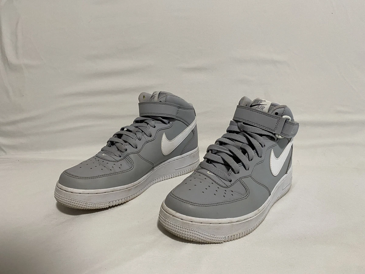 Nike Air Force 1 Mid 07 High Top Cool Gray Sneakers Mens Size 6