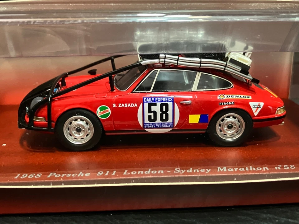 True Scale Minatures 1/43 1968 Porsche 911 London Sidney Marathon #58 Zasada - Immagine 4 di 4