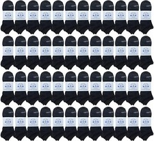 BILLIONHATS 48 Pack Men's Cotton Shoe Liner Training Socks, Ankle Socks, 10-13