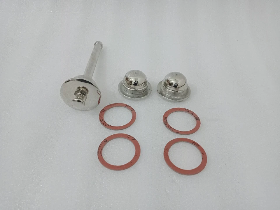 HARLEY DAVIDSON 1916-1924 J JD F FD GAS OIL TANK PRIMING PUMP & CAPS + GASKETS Foto 2 de 4