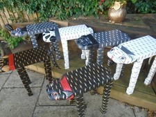 Cat / Dog Table Coffee table Side Table FAIR TRADE Hand Crafted White Grey Brown