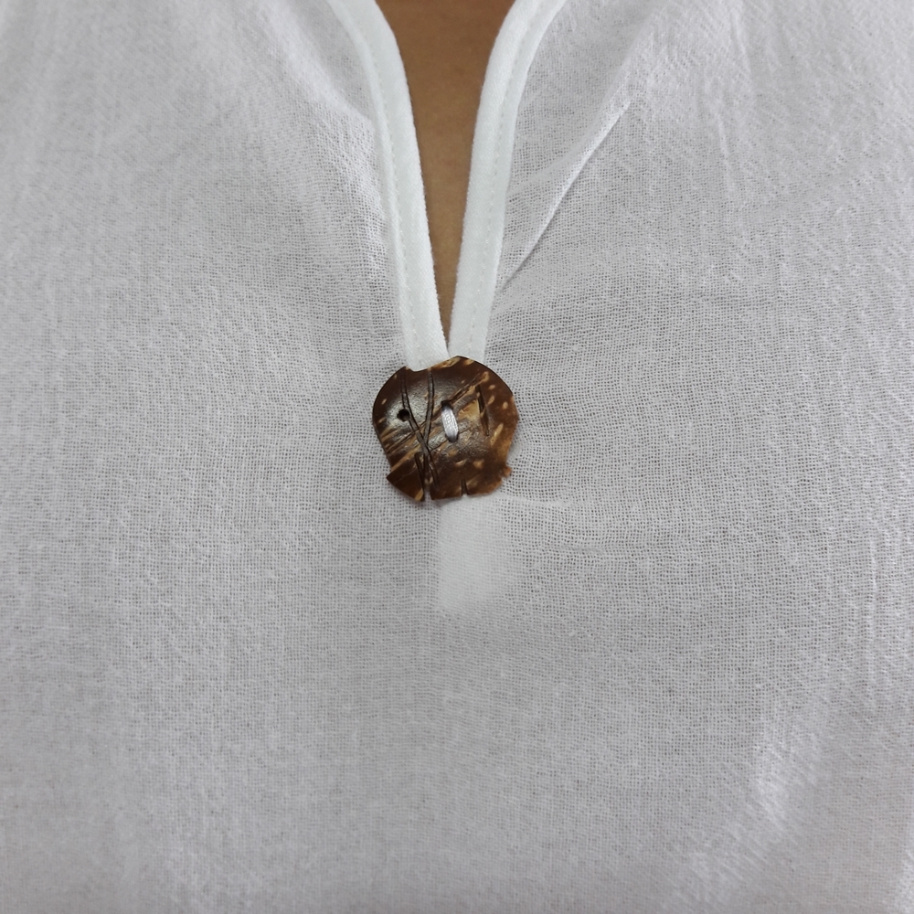 FLYCHEN Camicia Da Uomo Casuale Manica Corta Maglietta Polo Uomo In Cotone Lino Estiva Tinta Unita Spiaggia Hippie T Shirt Top 1 Nero M 104213569 - Foto 10