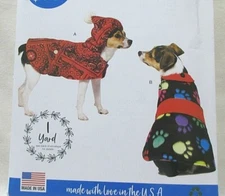 McCalls Sewing Pattern L9523 Size S-L Sew Simple Dog Coats with Hood Uncut