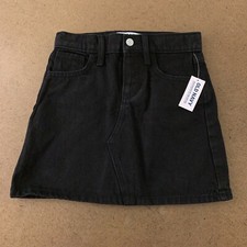 Old Navy Girls Small 6-7 Black High-Waisted Button-Fly Black-Wash Jean Skirt NWT