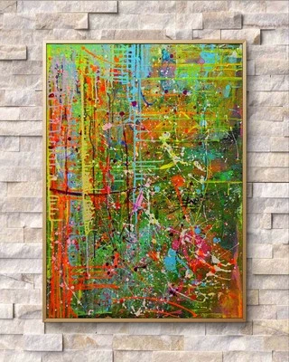 ☆ORIGINAL☆Bild 50x70cm Abstrakte Kunst Handgemalt Unikat ( Ohne Rahmen) - Bild 1 von 4