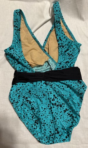 La Blanca Women’s Blue Dot Belt One-Piece Swimsuit , Size 10 Vintage - Picture 4 of 9